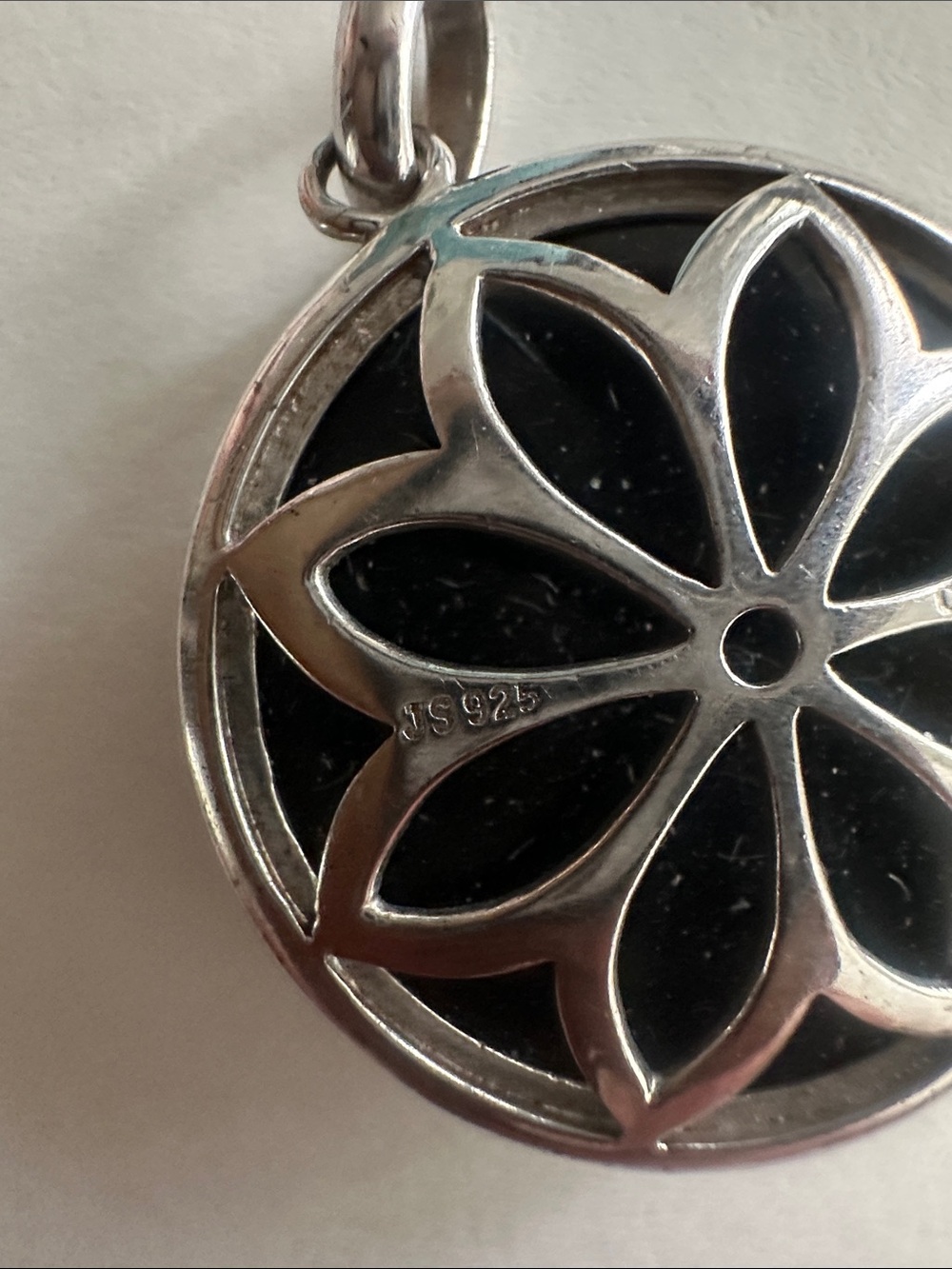 Authentic Judith Ripka 925 Sterling Silver Black Onyx Sunflower Enhancer Pendant - Picture 3 of 4